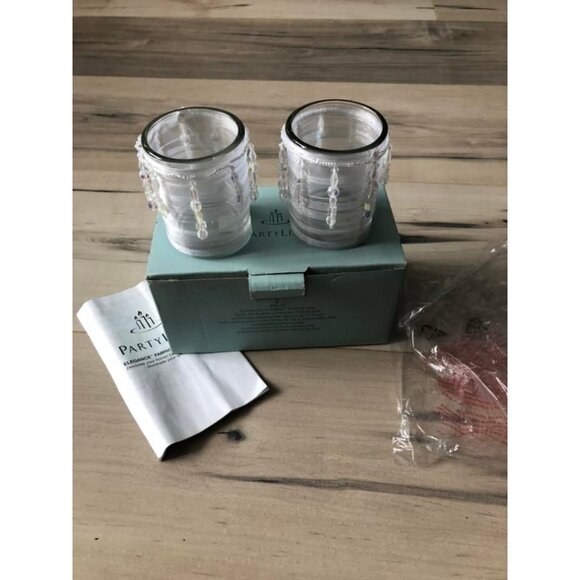 Party Lite Elegance White Ribbon Votive Holders - Picture 3 of 3